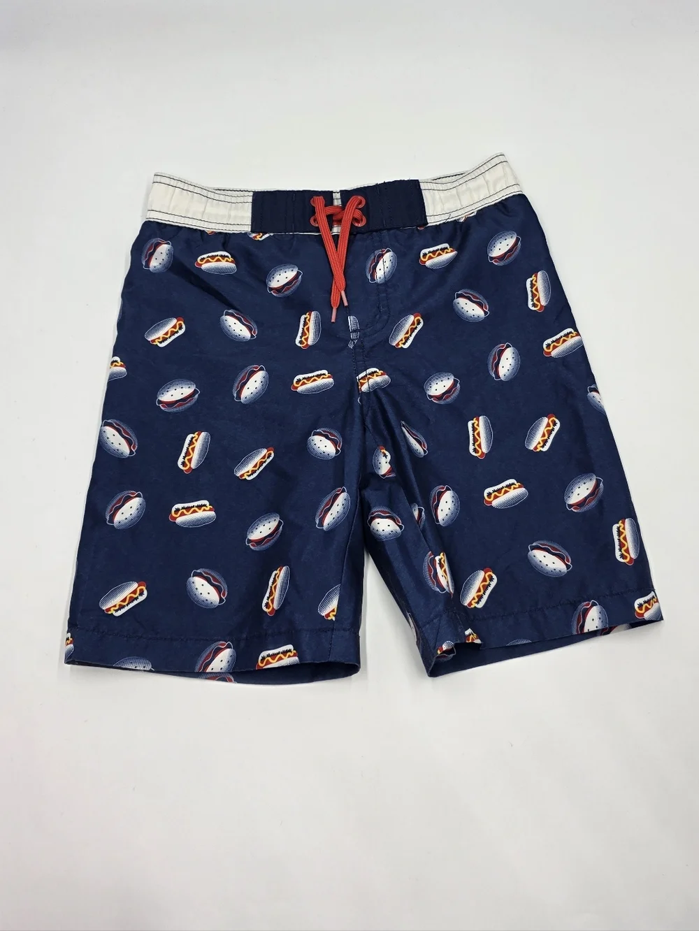 Crazy 8 boys' hot dog & burger print swim trunks size 5T